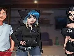 summertime saga: peeping naked milfs through binoculars in episode 78.