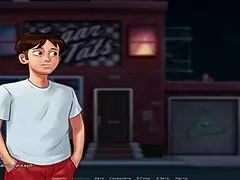 summertime saga: peeping naked milfs through binoculars in episode 78.