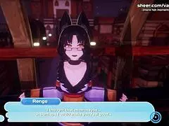 Horny anime teen shows big butthole and gets anal creampie in monster girl island!