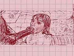 drawing a milf blowjob with dark big dick hentai for you