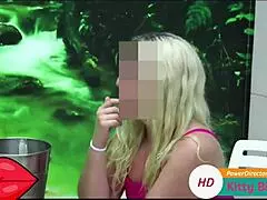 Blonde Milf in Dress Gets Naughty at Club Outdoors