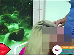 Blonde Milf in Dress Gets Naughty at Club Outdoors