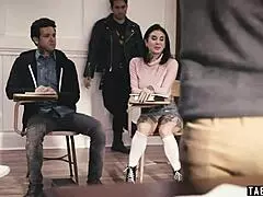 yo, emo students getting wild with pussy licking and anal after class