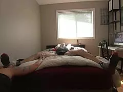 Milf Teases Bound Boyfriend's Feet and Cock in Femdom Play