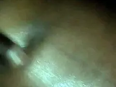 Rubbing Body Oil On Ebony Milf's Big Ass During Massage