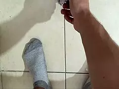 Hot stepsister distracted while washing clothes, gets huge cock fuck.