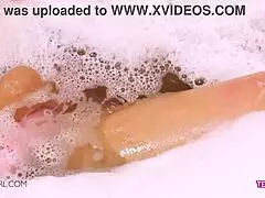 Wanna see this sexy teen brunette get a massage from daddy and mother in law?