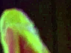 busty milf on stage performs public masturbation show