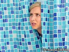 mature cougar gets a sticky facial after intense action.