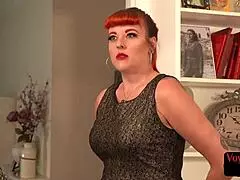 redhead femdom milf in lingerie teases my hard cock! 😈