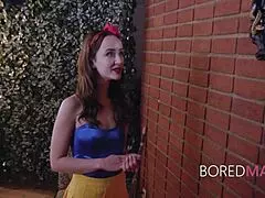 Evil queen dominates Snow White in wild free use 3some