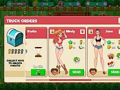 nutaku booty farm hentai game part 14, cute brunette in fantasy cartoon country adventure