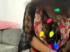 Anna Maria's mature Latina Christmas special in red lingerie