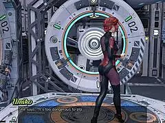 stranded in space holding hands with asian scientist milf in 3d