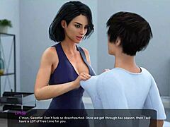 Személyes MILF tanárnőm szopja a farkamat és lenyeli minden csepp ondót anime jelenetben