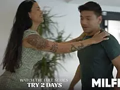 Latina Step Mom Seduces Her Step Son In The Kitchen.