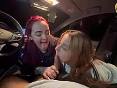 My buddy and I got naughty with my boss’s cock in his car after hours.