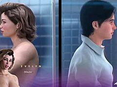 Busty Evelyn fanger lejer i onani i brusebad