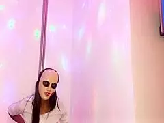 skinny brunette student bribes teacher on halloween for homemade porn pole dance