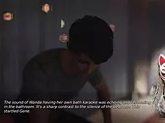 In episode 14, Ms. Denvers peeps on a sexy milf bathing in the bathroom.