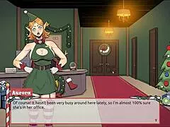 Oh wow, naughty elf seduces sexy santa wife in claus secret xmas hentai game episode one!
