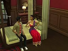 Santu aunty plays with her neighbor guy in this hentai story.