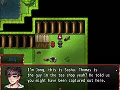 Damsel in distress sucks premature cock intensely in hentai harem game.