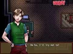 Watching a porn movie with a busty woman - hentai game - zombies retreat - part 5