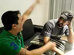 The maid seduces the wife in a hardcore group scene, part one.