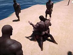 व्हाइट मिल्फ अफ्रीका में ह्यूज बीबीसी के साथ चीट करने के लिए निकलती है 3D हेन्टाई थ्रिल के लिए