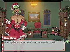 hey, check out claus secret xmas hentai game where mrs santa teases with her underskirt anal plug