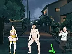 Shameless milf exhibicionista flaunts big tits in wild hentai action.