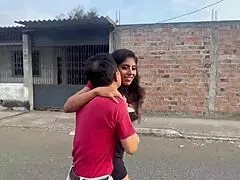 In a public park, old man joins two busty young women for real amateur threesome.