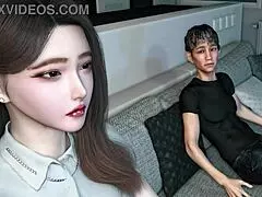 3D 饥渴亚洲荡妇用大鸡巴喷水出轨