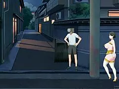 Shameless milf exhibicionista flaunts big tits in wild hentai action.