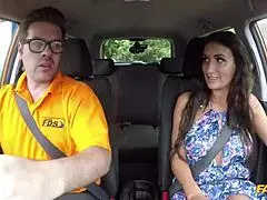 Wow! Posh cheating wife with big boobs bangs her driving instructor!