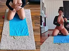 Naughty and Naked Dual Cam Yoga with Curvy Milf’s Big Ass Worship