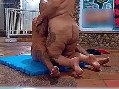 Horny Stepmom Fucks Stepson’s Swimming Teacher on Academy Floor in Wild Action