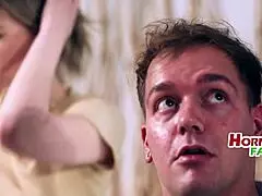 hey, step mom teaching forbidden fucking lessons to teen in threesome