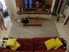 hot wife thay ksada lets delivery man suck her on sofa