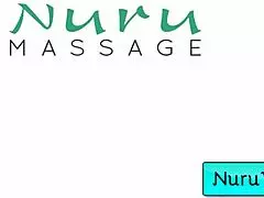 blonde masseuse chats about giving a relaxing nuru massage to her client
