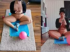 just watch her unleash the sensual side with a curvy naked yoga workout.