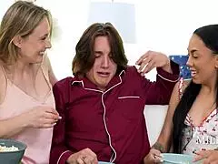 Curvy Ophelia Kaan, wanna learn teasing with Bianca and Axel?