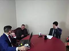 Milf employee sucks cocks in office test