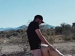 Risky outdoor fun caught on the roadside with blonde wife
