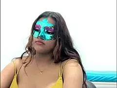 This brunette student gropes her big boobs before exams, so hot!