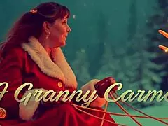 Granny Carmen Claus in Cheating Christmas Elf Fuck. Milf Gets Bent Over by Santus in POV Action.