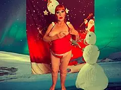 Granny Carmen Claus in Cheating Christmas Elf Fuck. Milf Gets Bent Over by Santus in POV Action.