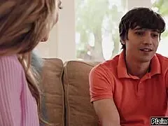 Big Tits Stepmom Fucks Stepson for Getting a Job