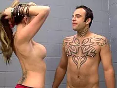 Hey blonde slut, ready for wild sex in fishnet stockings?